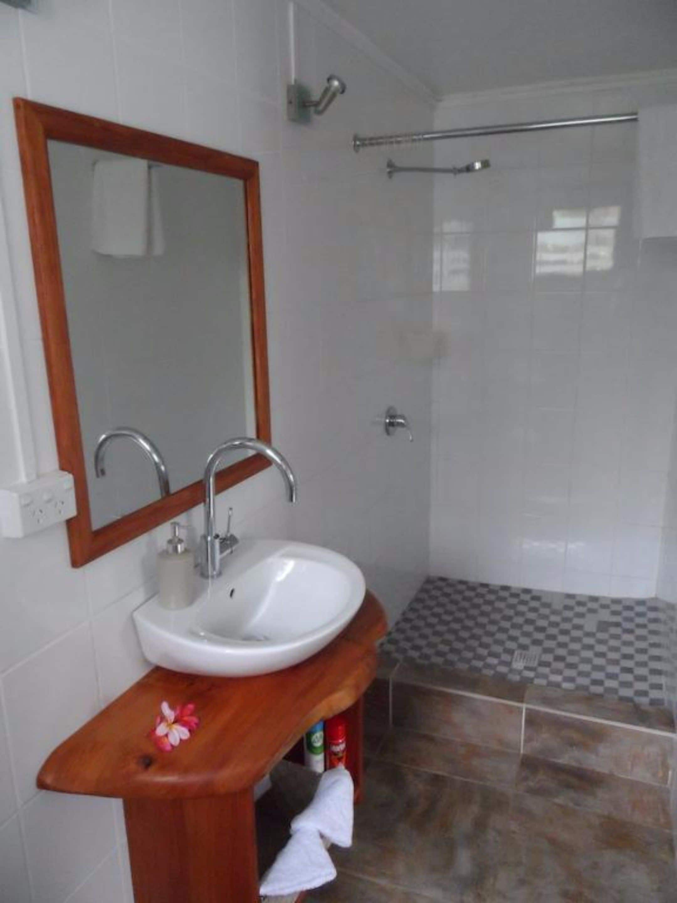 2 room family unit | bathroom | shower, hair dryer, towels