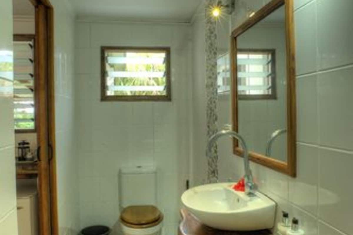 2 room family unit | bathroom | shower, hair dryer, towels