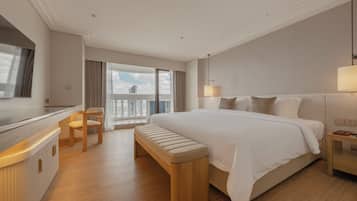 Premium bedding, minibar (some free items), in-room safe, desk