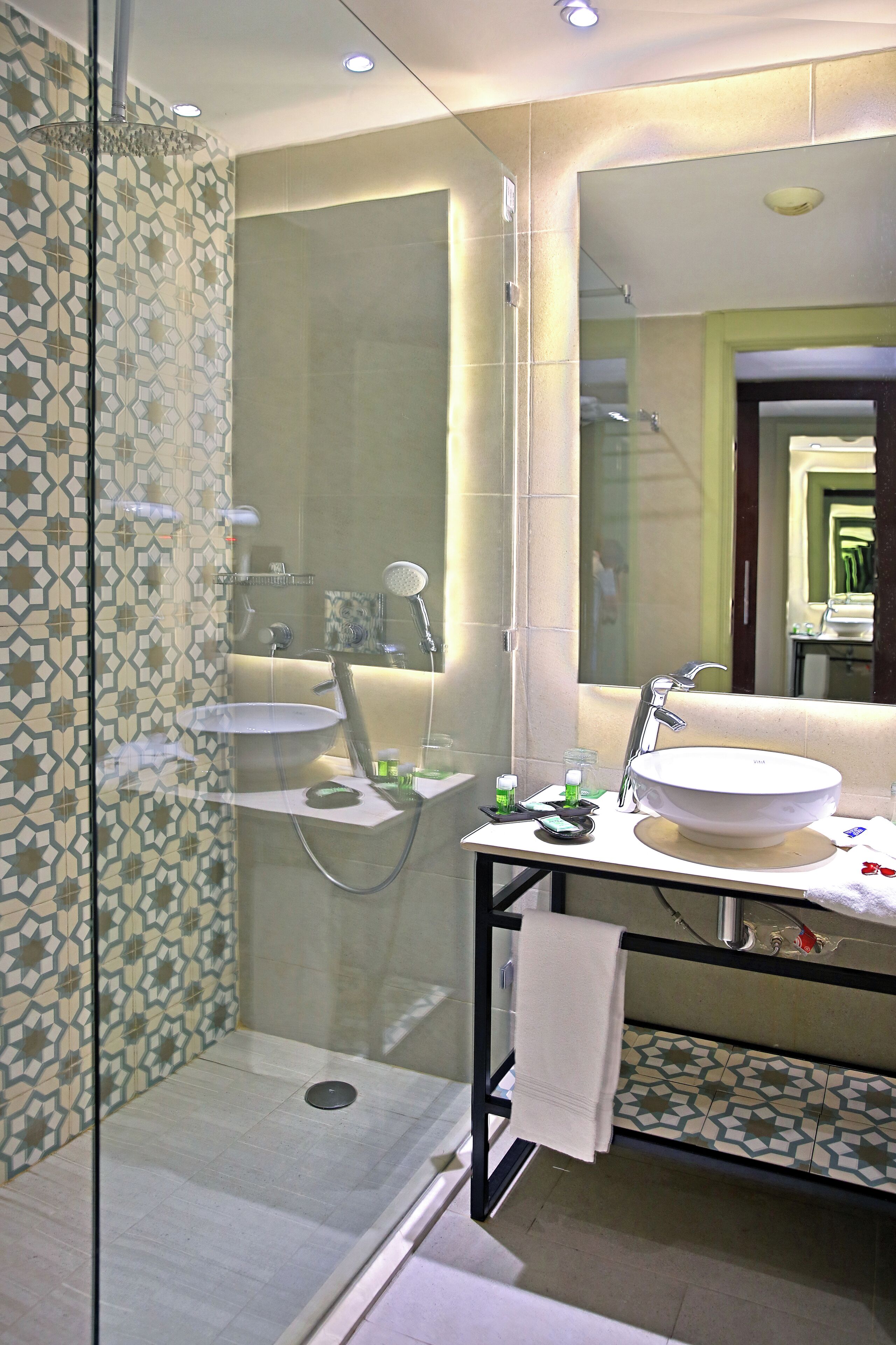 shower, free toiletries, hair dryer, bidet