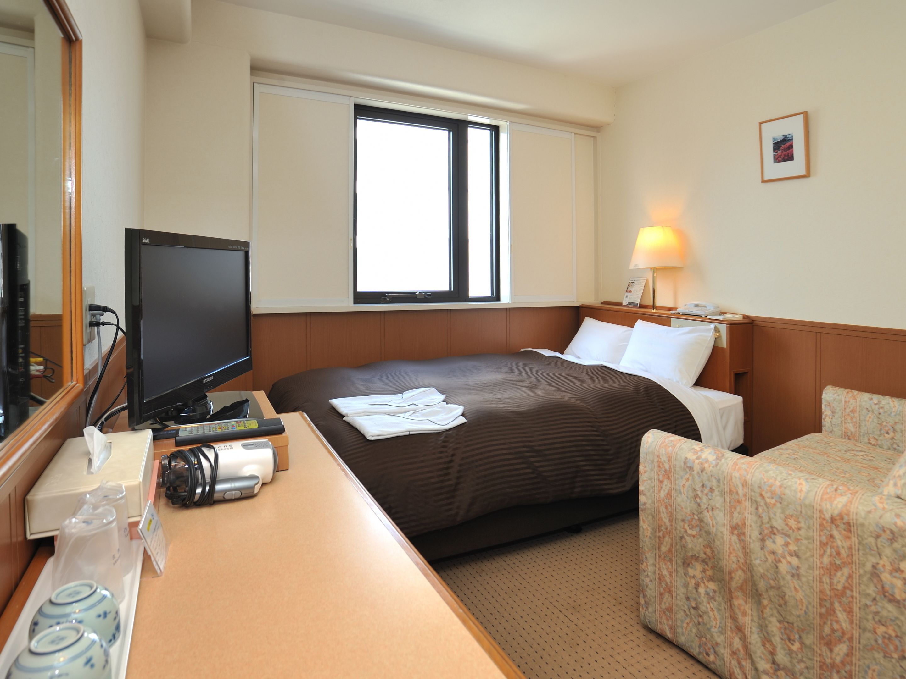 blackout curtains, iron/ironing board, free wifi, bed sheets