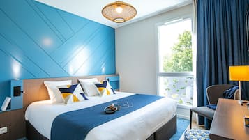 Comfort Double Room | Premium bedding, blackout drapes, soundproofing, iron/ironing board