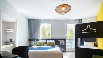 Superior Family Room | Premium bedding, blackout curtains, soundproofing, iron/ironing board