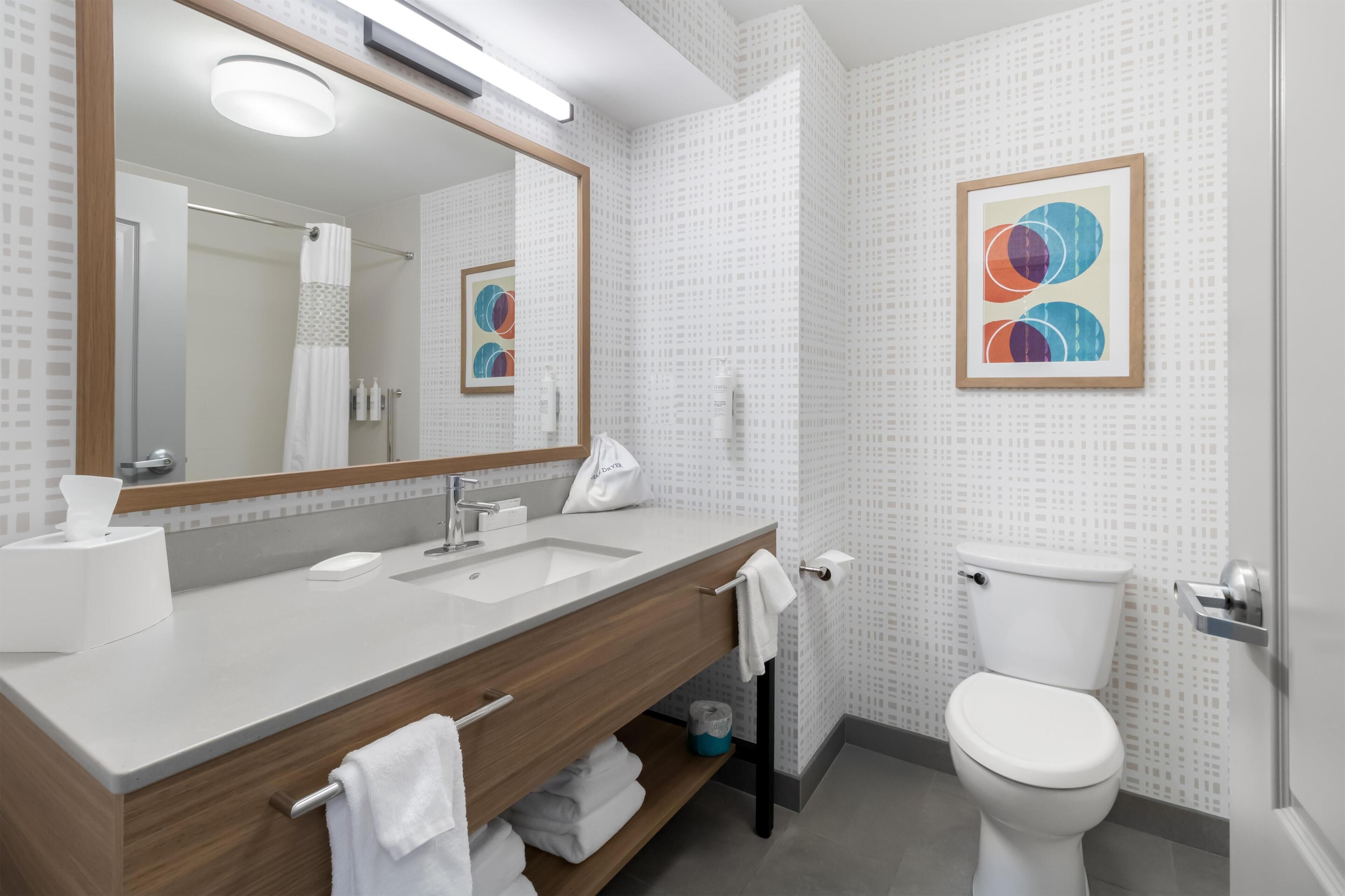 Two queen | Bathroom | Hair dryer, towels