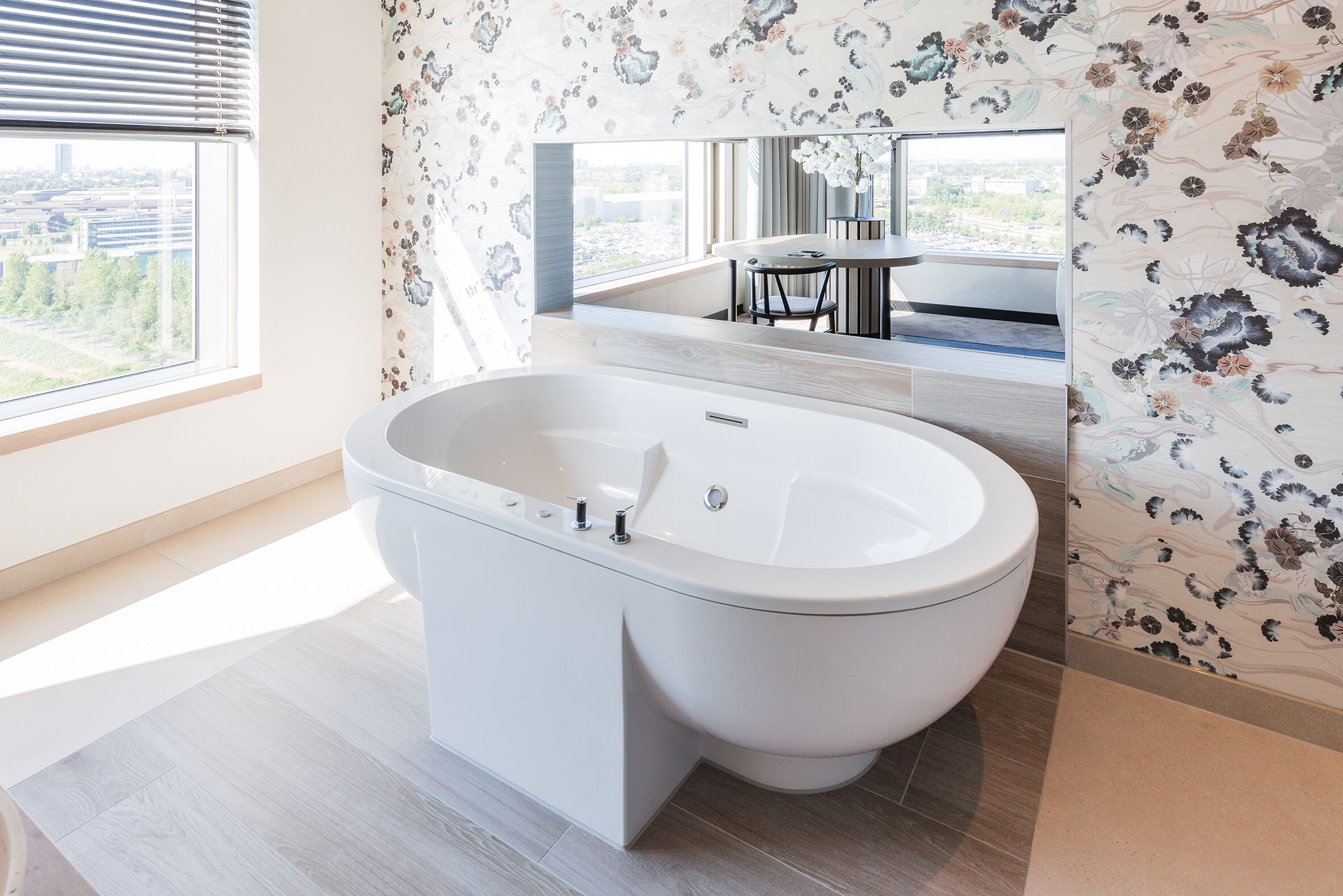 suite, jetted tub | bathroom | separate bathtub and shower, rainfall showerhead, free toiletries