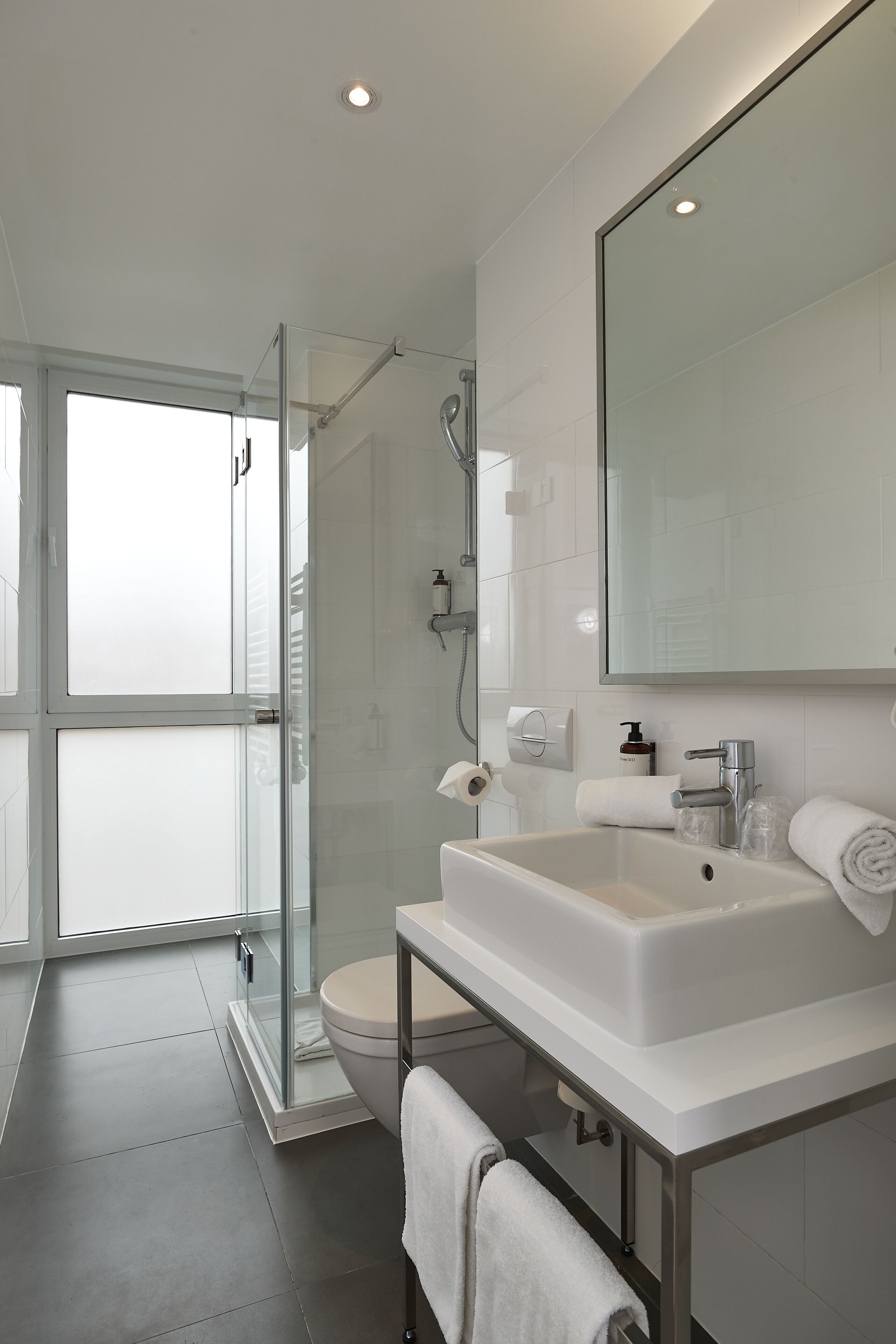 free toiletries, hair dryer, towels