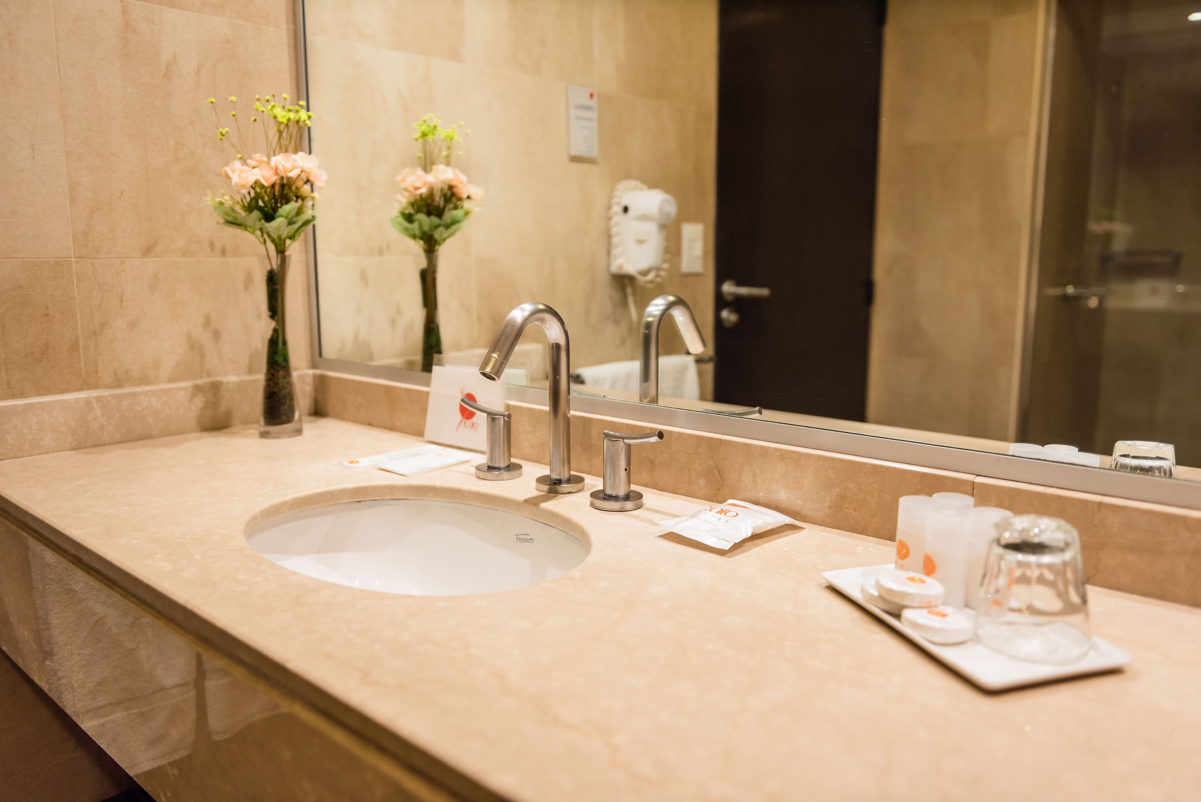 rainfall showerhead, free toiletries, hair dryer, bidet