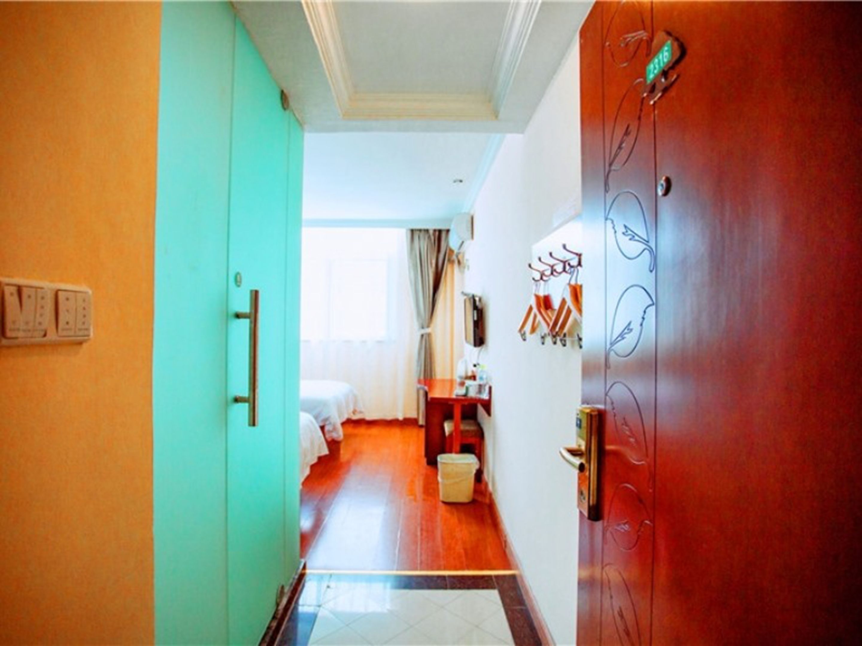 Desk, blackout drapes, iron/ironing board, free WiFi