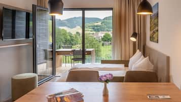 Apartamento luxo | 1 quarto, roupas de cama premium, escrivaninha