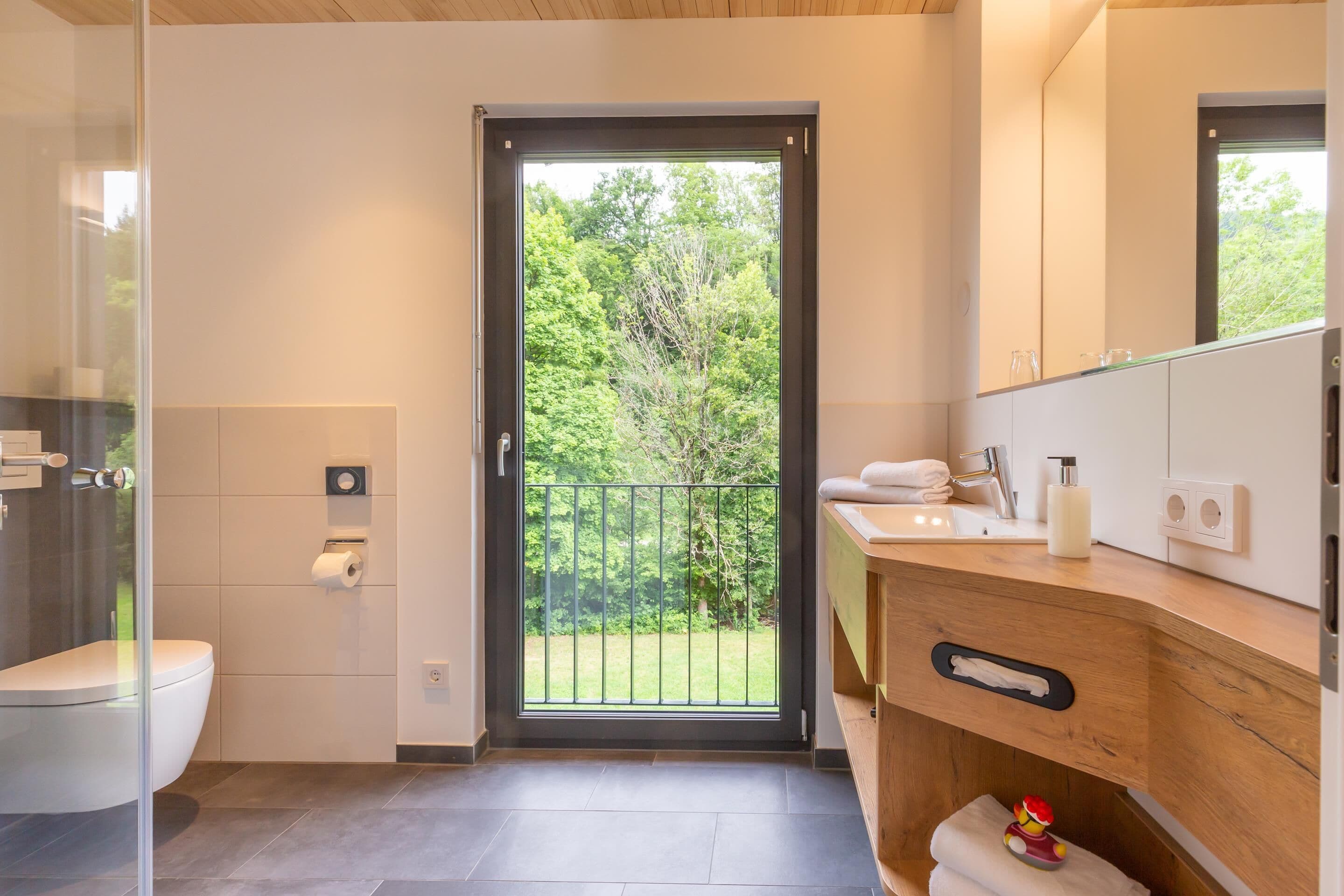 premier room | bathroom | shower, hair dryer, towels