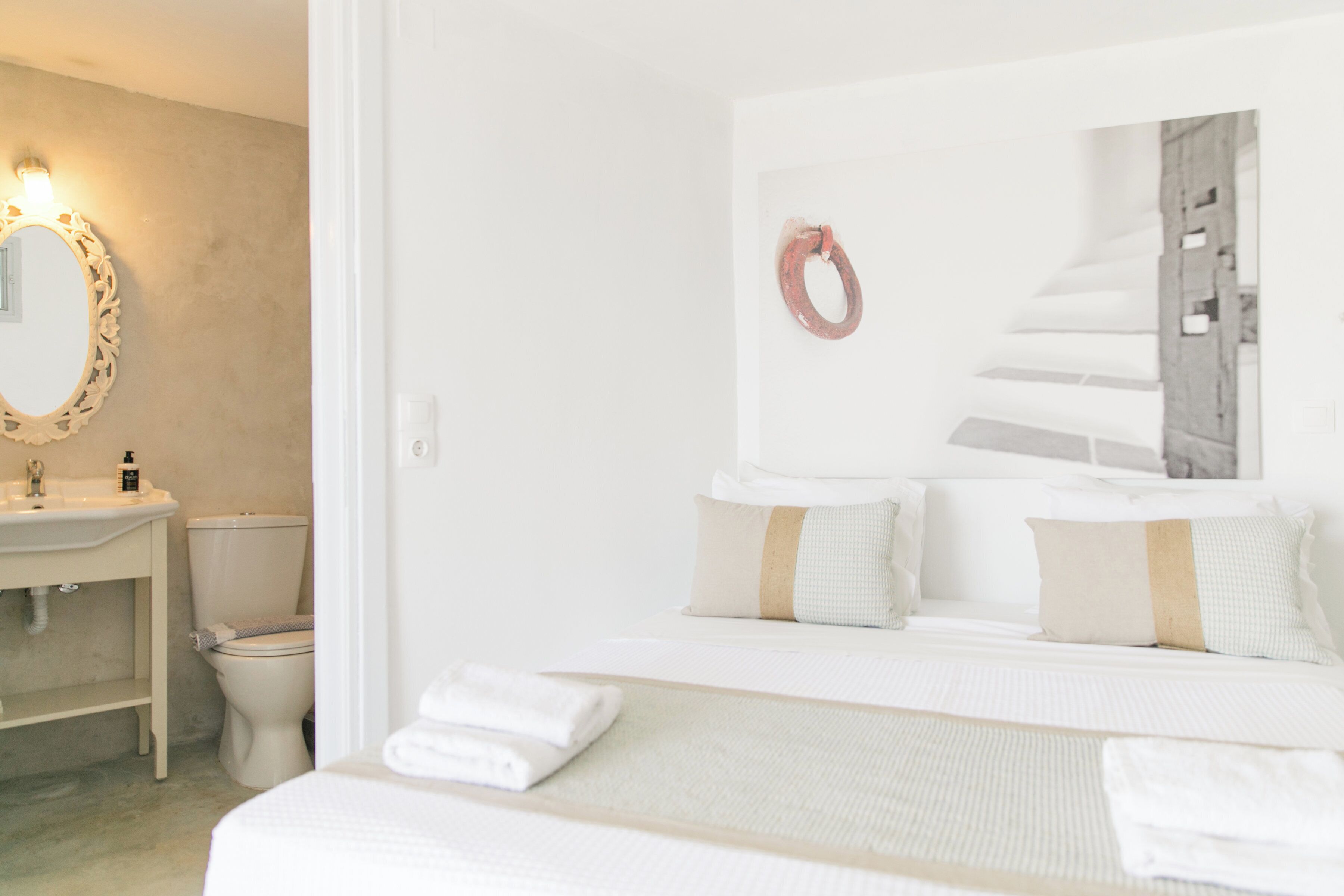 double room with garden and sea view | bathroom | shower, rainfall showerhead, eco-friendly toiletries, hair dryer