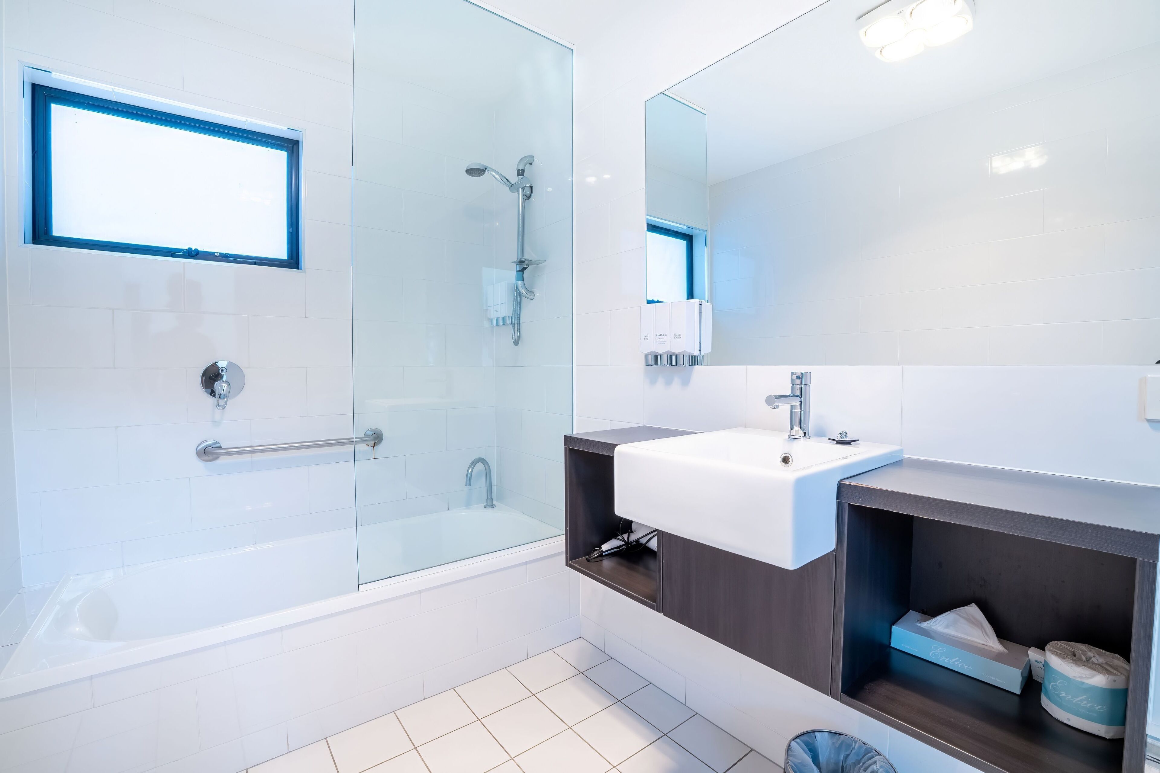 two bedroom apartment | bathroom | free toiletries, hair dryer, towels, soap