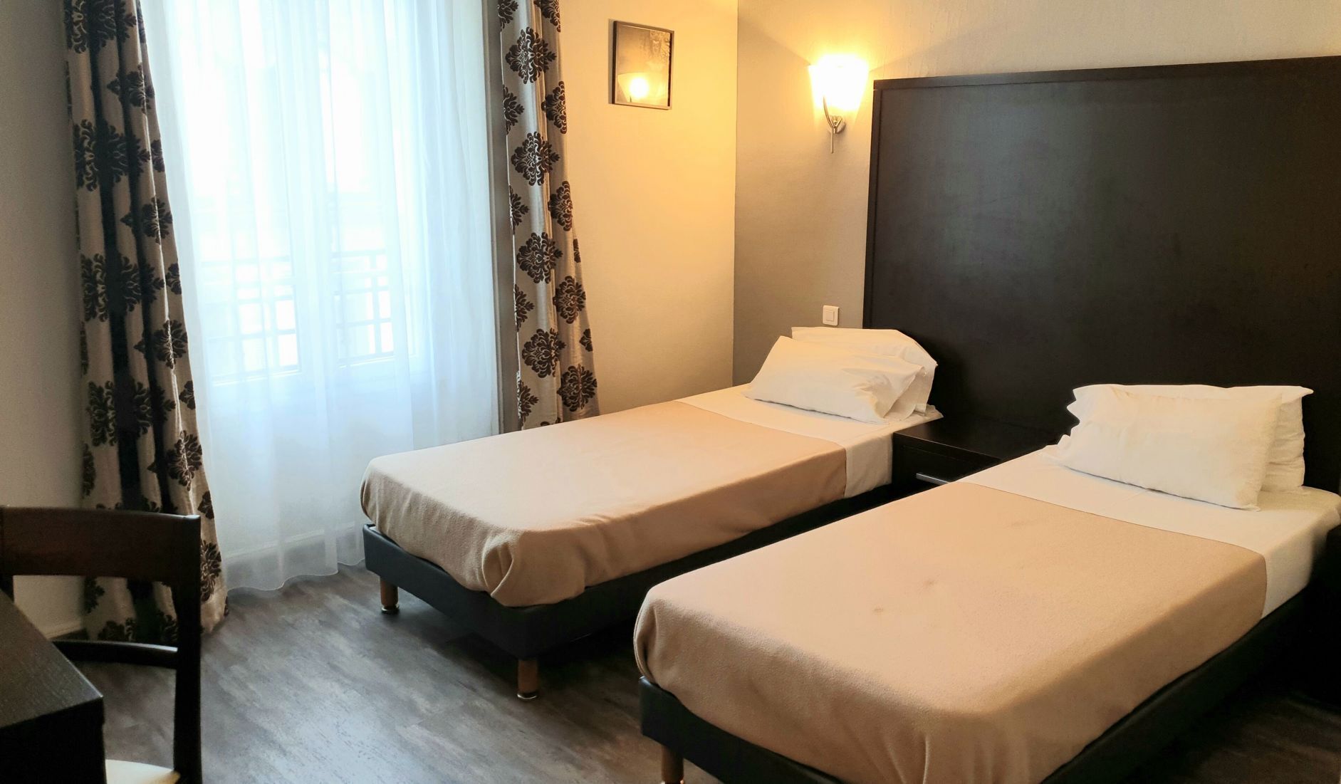 Individually furnished, desk, blackout curtains, soundproofing