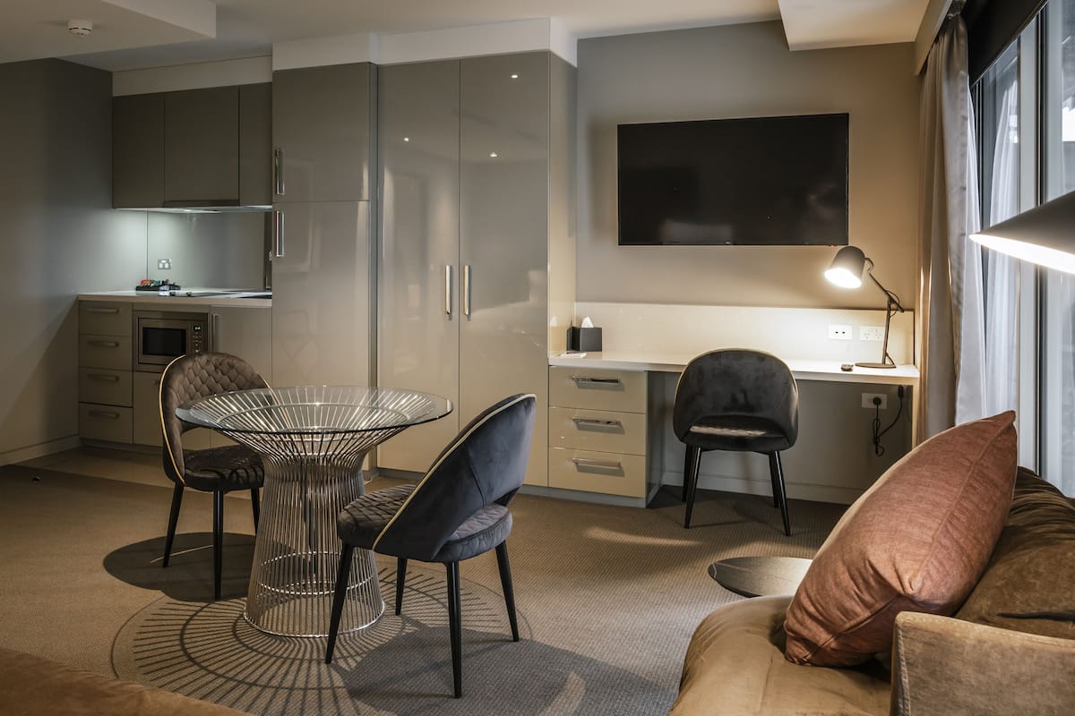 studio accessible balcony | 1 bedroom, in-room safe, desk, laptop workspace