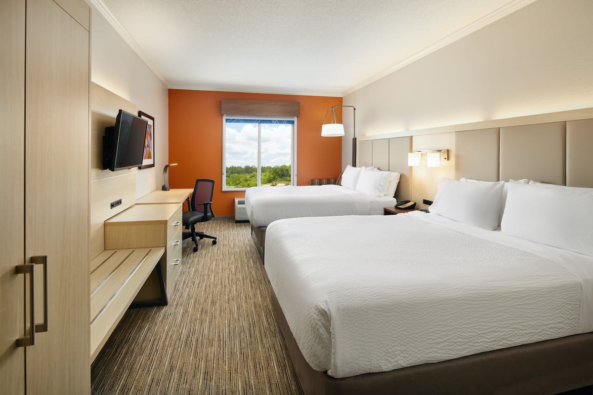 standard room, 2 queen beds | 1 bedroom, desk, laptop workspace, iron/ironing board