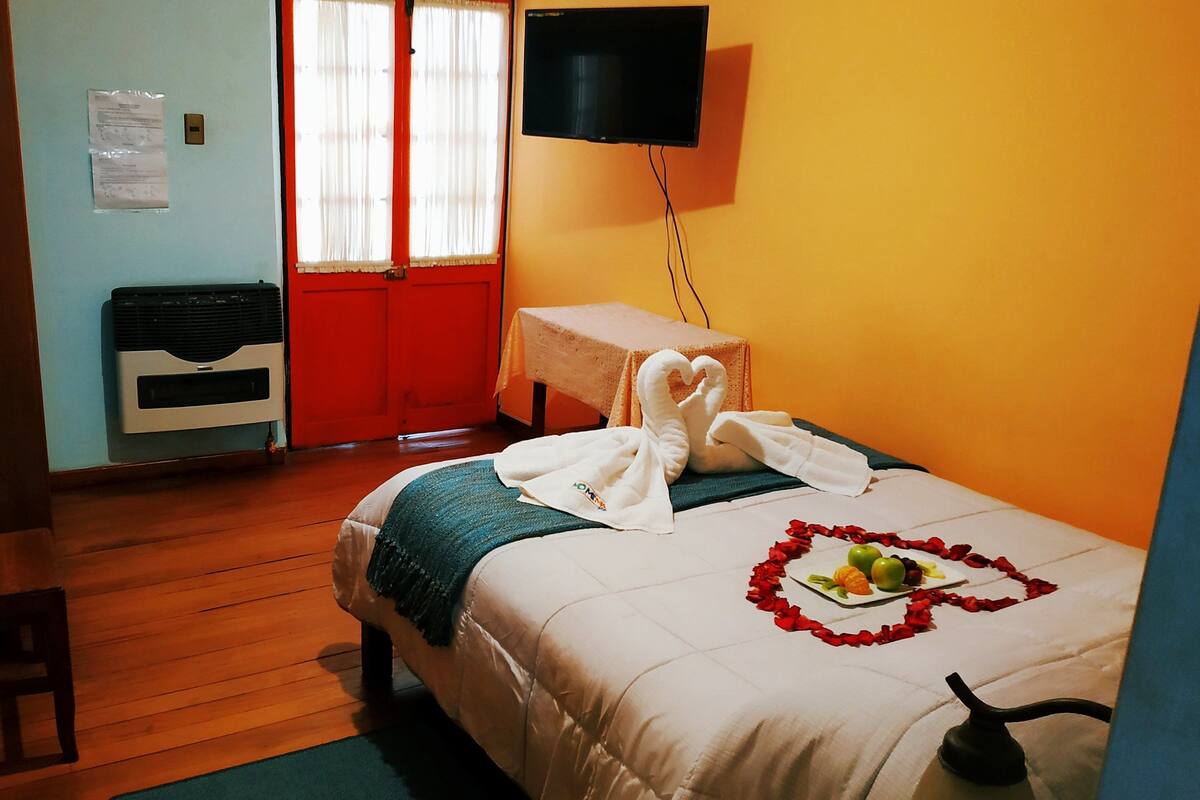 Habitación matrimonial con baño privado | In-room safe, individually furnished, desk, laptop workspace