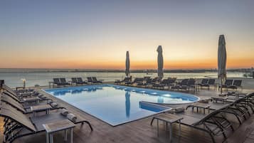 Indoor pool, seasonal outdoor pool, pool umbrellas, sun loungers