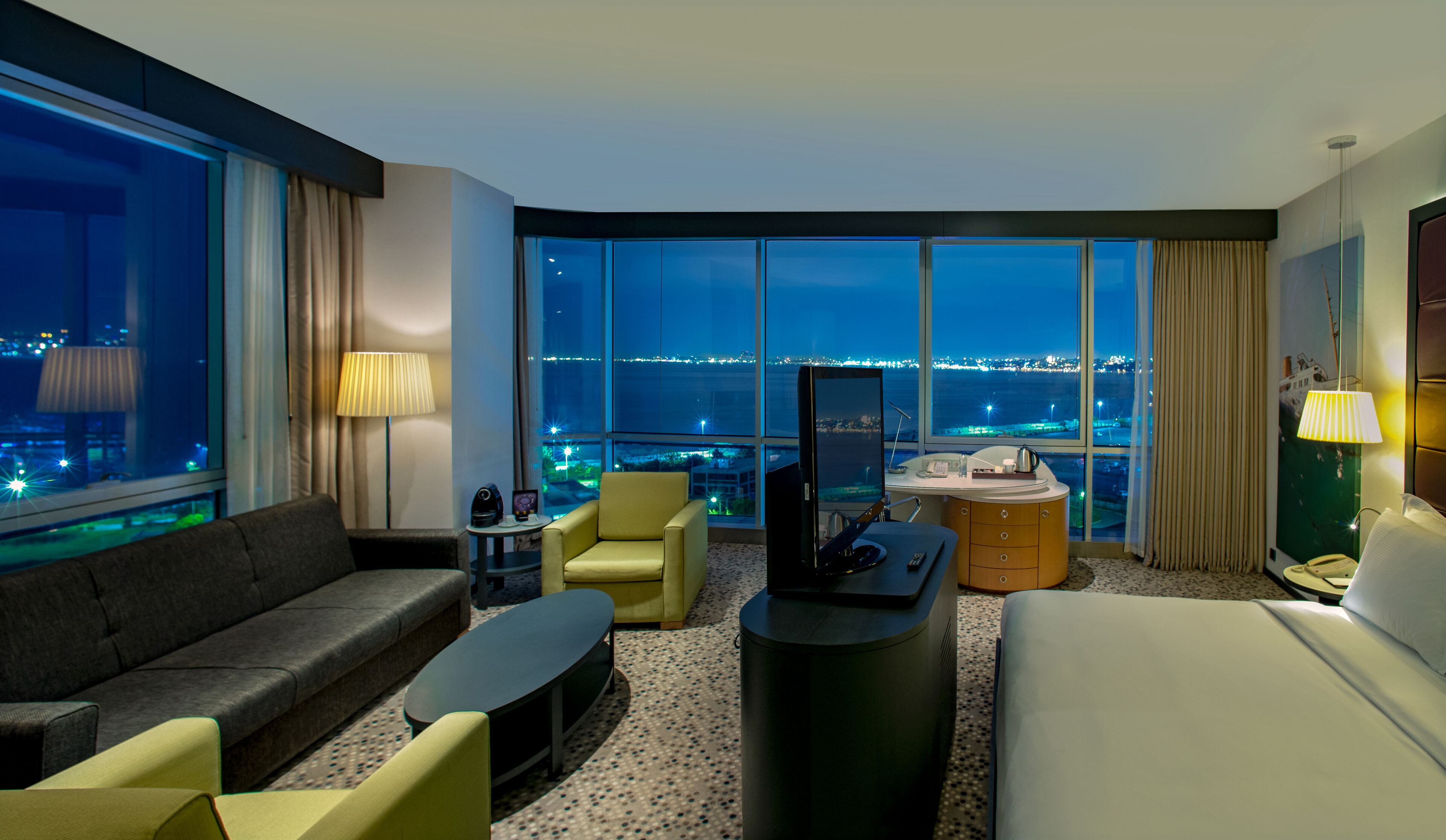 Junior Suite, 1 King Bed, Sea View | Premium bedding, in-room safe, laptop workspace, blackout curtains