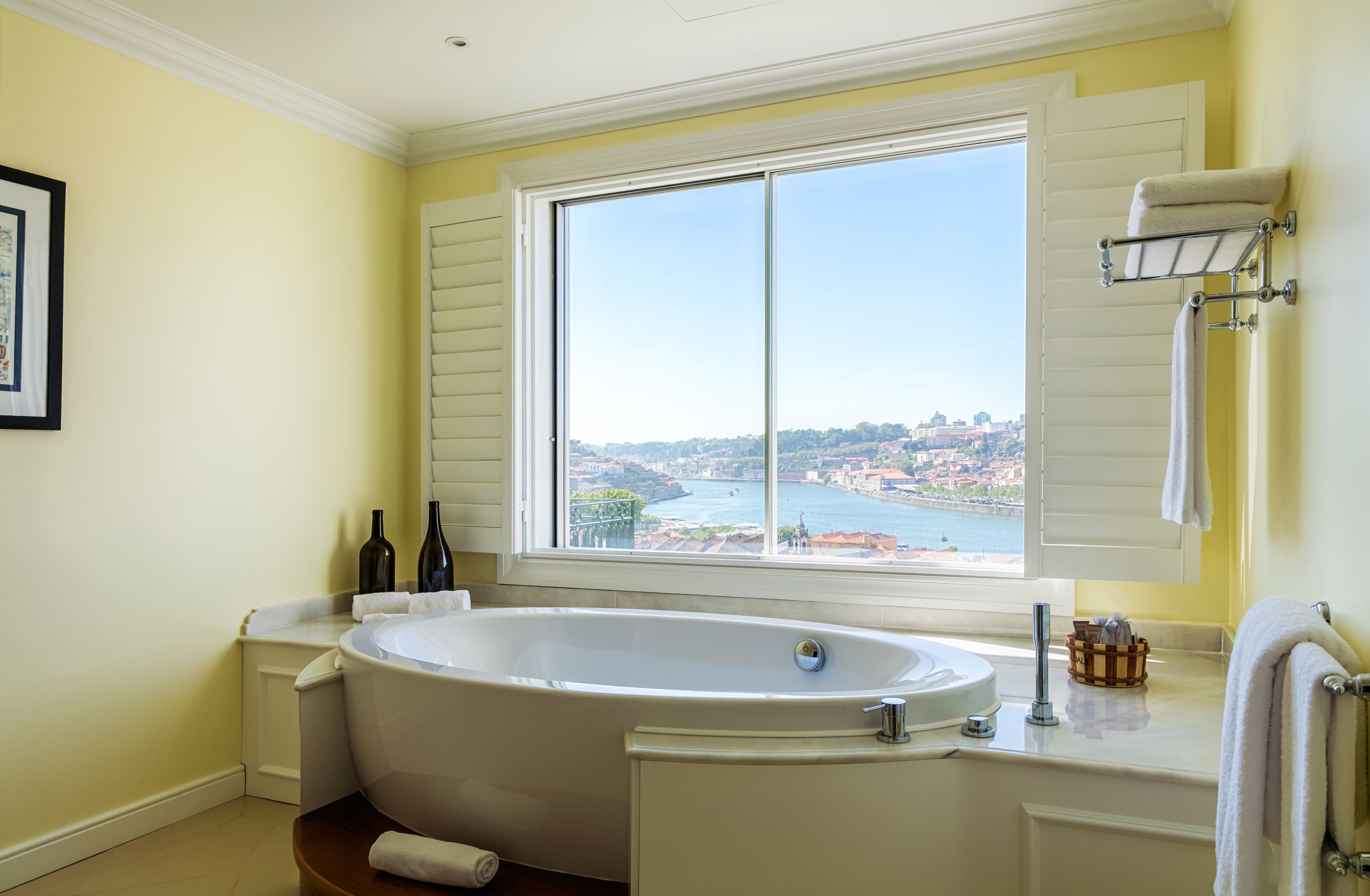 artist suite - panoramic river and city view - floor 7 of main building | bathroom | separate bathtub and shower, eco-friendly toiletries, hair dryer