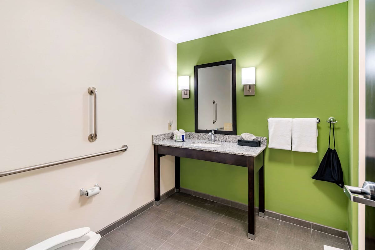 room, 1 king bed, accessible, non smoking | bathroom | combined shower/bathtub, free toiletries, hair dryer, towels