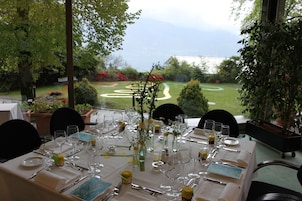 Breakfast, lunch, dinner served; Mediterranean cuisine, garden views 
