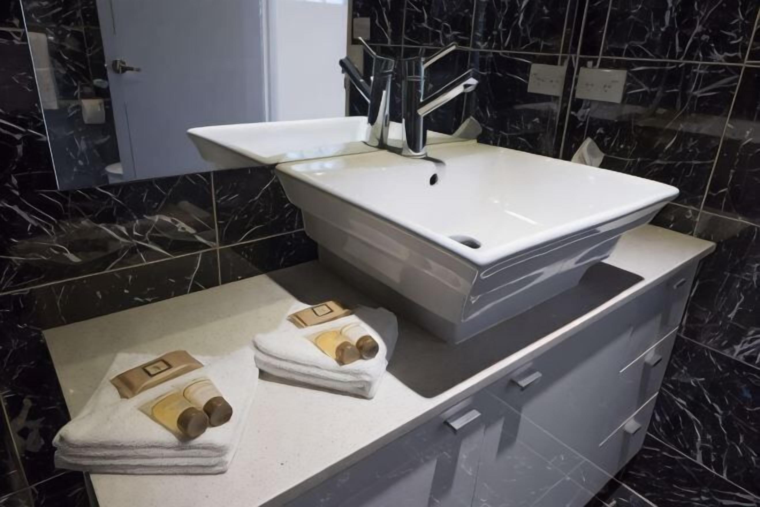 Bathroom | Shower, free toiletries, hair dryer, towels