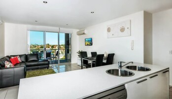 Fridge, microwave, electric kettle