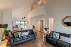 50-inch TV with digital channels, DVD player