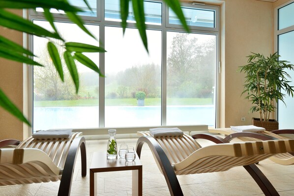 Hot tub, body treatments, aromatherapy, body wraps, body scrubs, facials