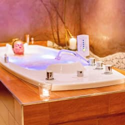 Hot tub, body treatments, aromatherapy, body wraps, body scrubs, facials