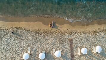 Private beach, sun loungers, beach umbrellas, beach towels