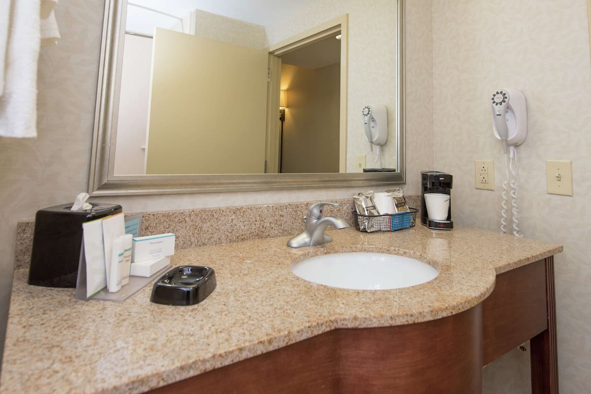 Free toiletries, hair dryer, towels