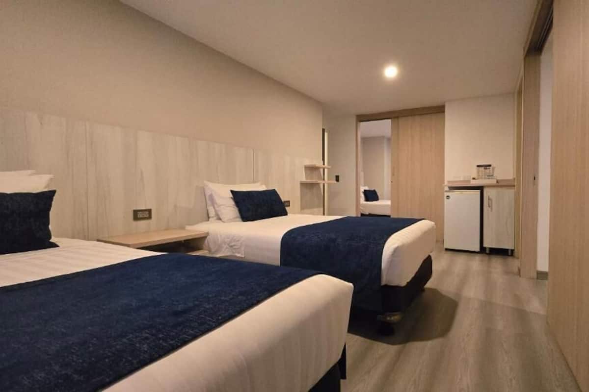 1 quarto, edredons de pluma, frigobar, cofres nos quartos