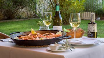 Breakfast, lunch, dinner served; Mediterranean cuisine, pool views