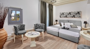 Superior Double Room (Sea or Pool View) | In-room safe, blackout curtains, soundproofing, free cots/infant beds - Galaxy Hotel (Naxos)