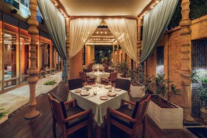 Outdoor banquet area