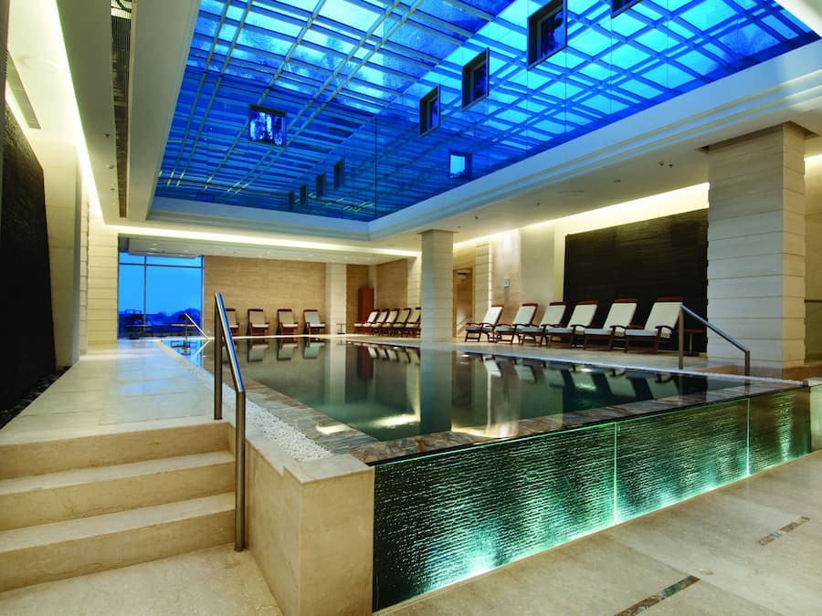 Indoor pool, open 6:00 AM to 8:00 PM, sun loungers