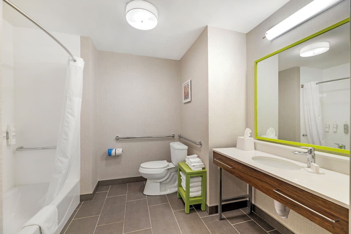 Room, 2 Queen Beds, Accessible, Non Smoking | Bathroom | Free toiletries, hair dryer, towels