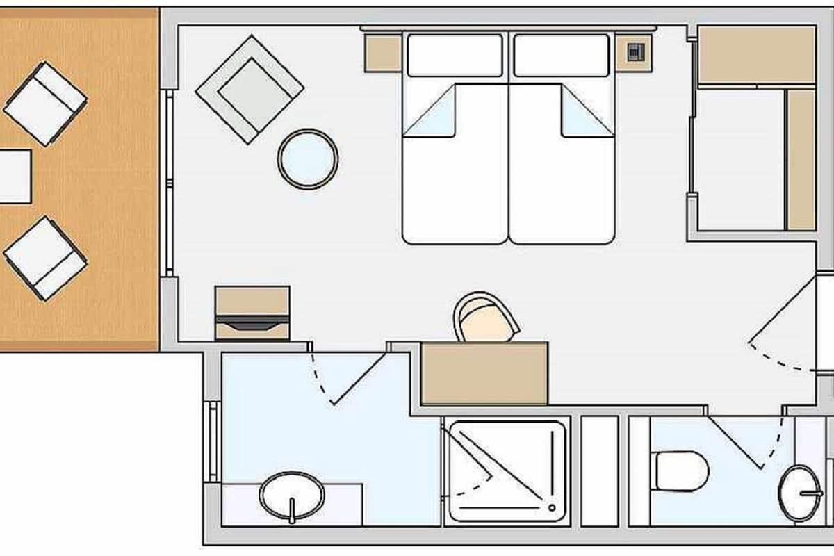 1 habitación, ropa de cama hipoalergénica y minibar
