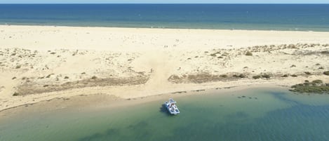 Nära stranden, gratis transport till/från stranden och solstolar