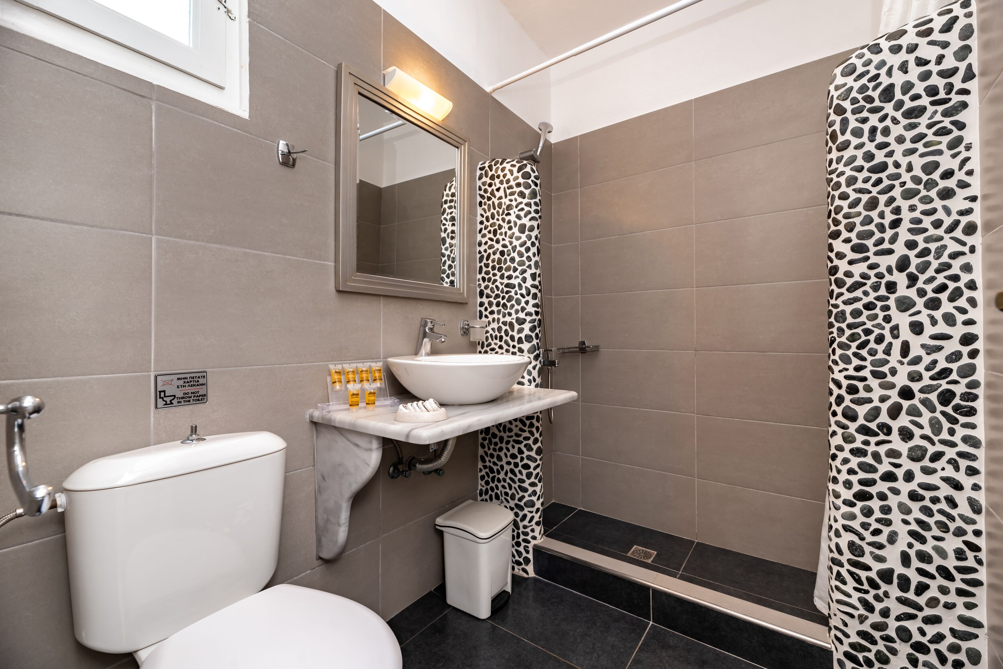 shower, hair dryer, children's dressing gowns, towels