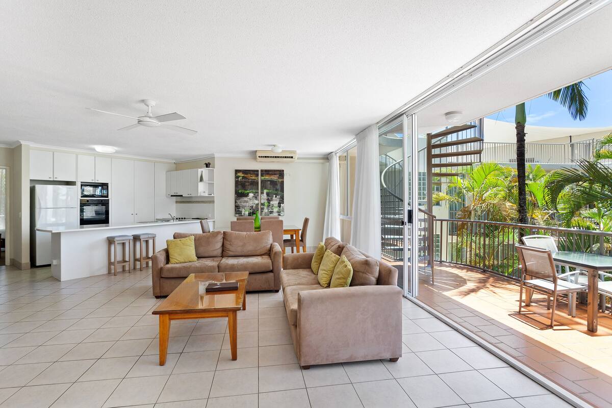 Economy Apartment, 2 Bedrooms, Terrace, Pool View | Living area | Smart TV