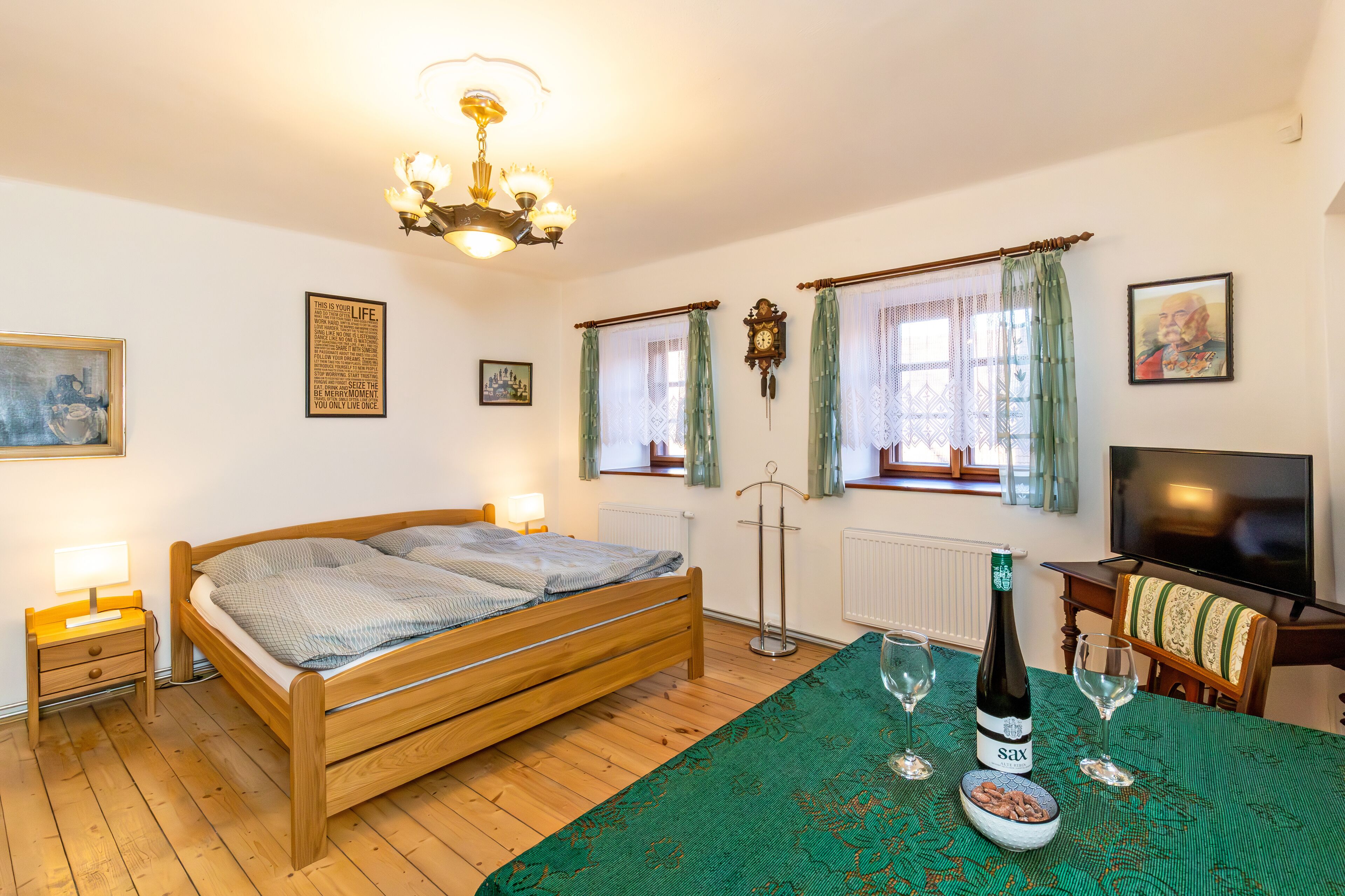 Desk, blackout curtains, free WiFi, bed sheets