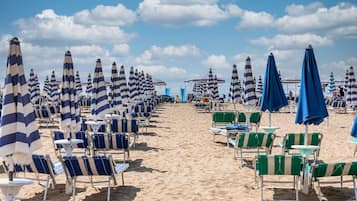 Private beach nearby, sun loungers, beach umbrellas