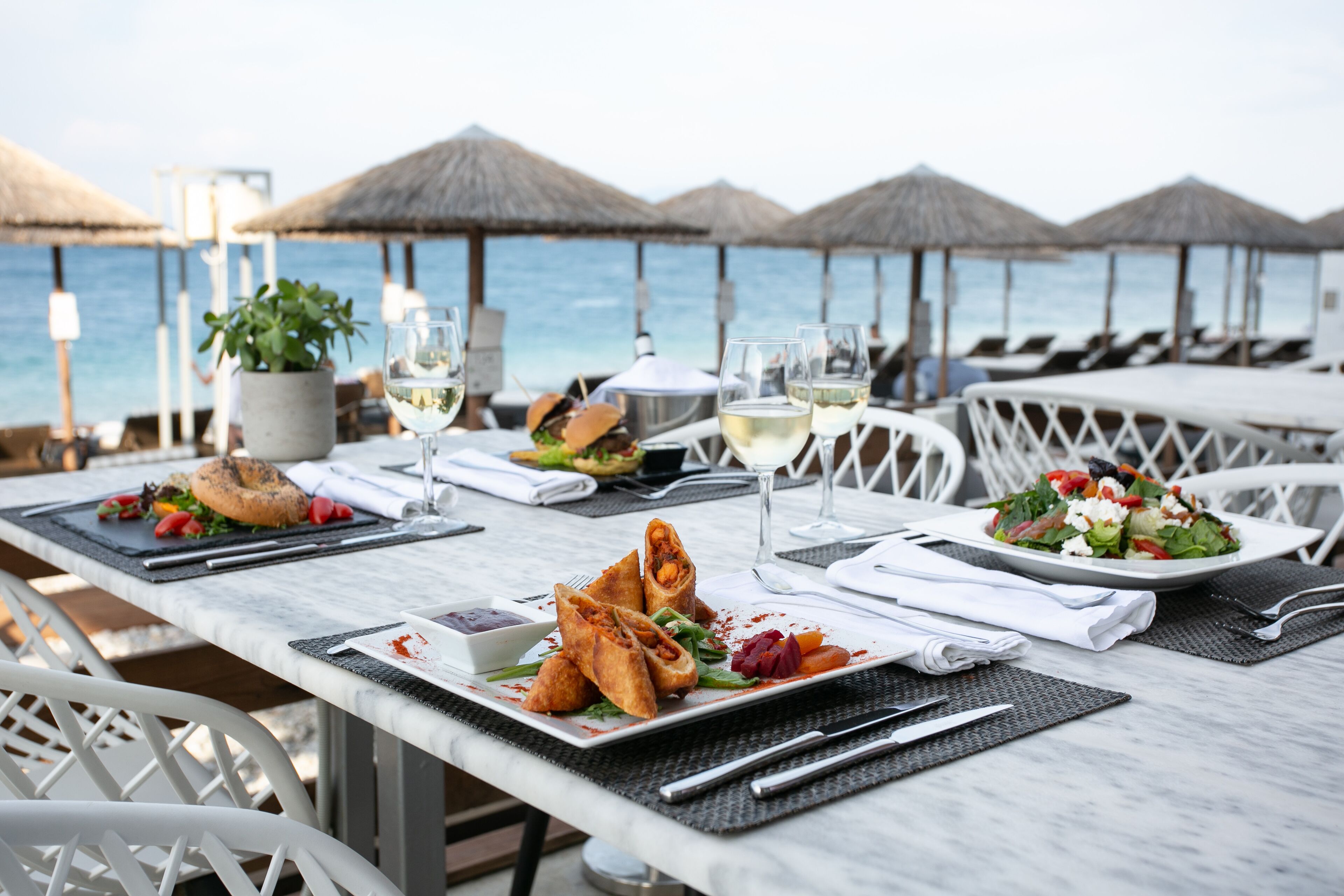 breakfast, lunch, dinner served; mediterranean cuisine, beach views