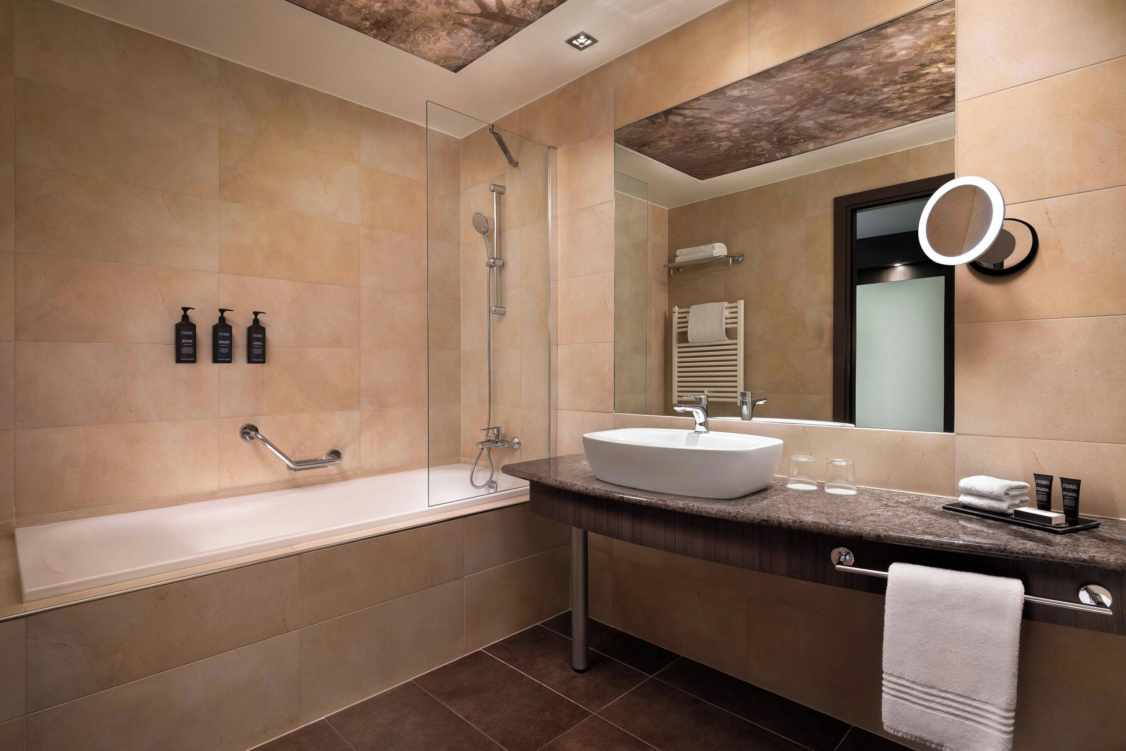 free toiletries, hair dryer, bathrobes, slippers