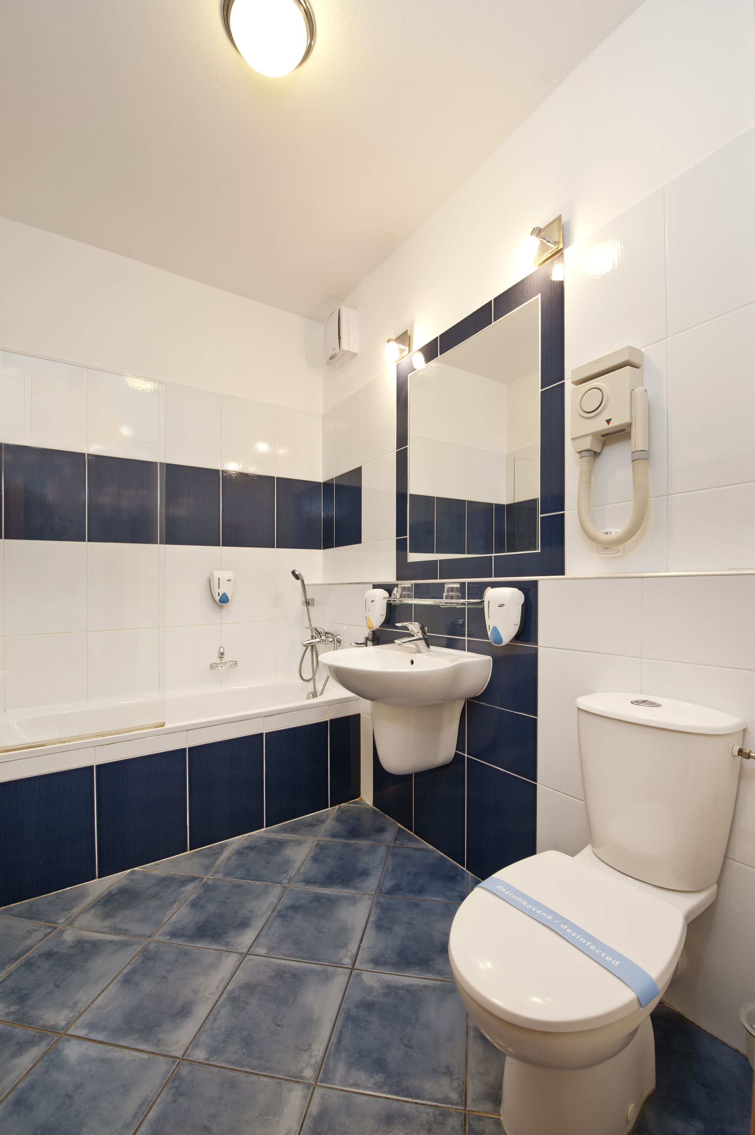 Deep soaking tub, free toiletries, hair dryer, towels