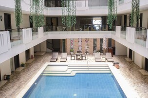 Indoor pool, open 6:00 AM to 9:00 PM, sun loungers