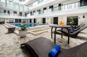 Indoor pool, open 6:00 AM to 9:00 PM, sun loungers - The Muse Hotel Boracay (Boracay Island)