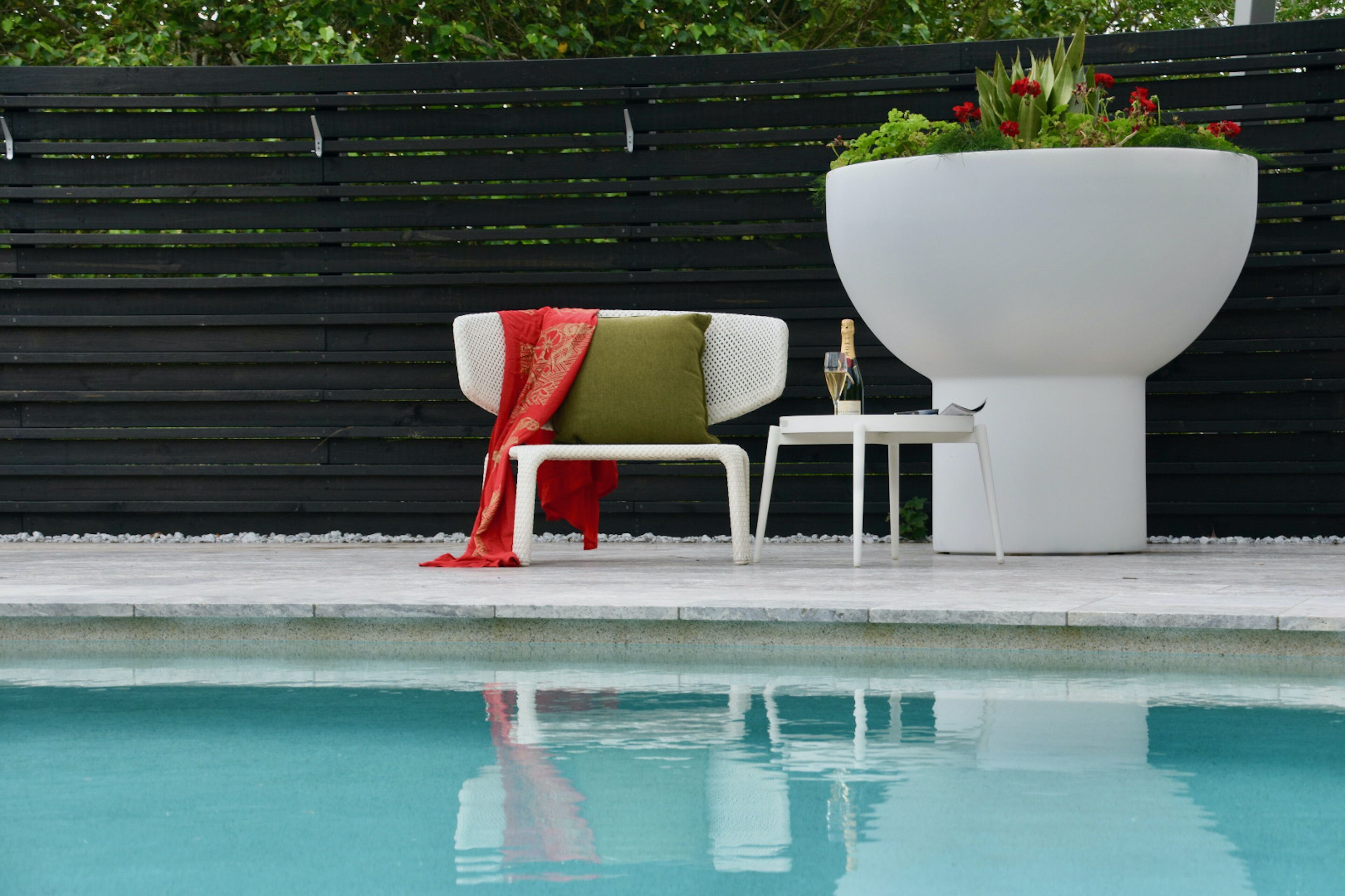 Outdoor pool, sun loungers